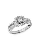 Bloomingdale's Diamond Square Halo Ring In 14k White Gold, 1.0 Ct. T.w - 100% Exclusive
