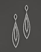 Diamond Double Layer Drop Earrings In 14k White Gold, 1.75 Ct. T.w.
