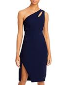 Aqua Crepe One Shoulder Keyhole Dress - 100% Exclusive