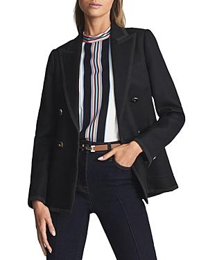 Reiss Gia Double Breasted Twill Blazer