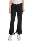 Pistola Tallis Frayed Crop Flare Jeans In Blackout - 100% Exclusive