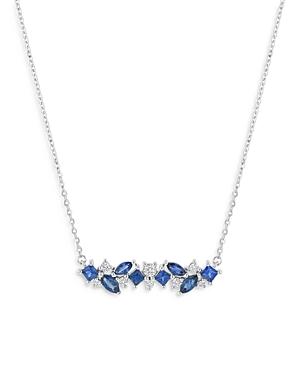Bloomingdale's Sapphire & Diamond Necklace In 14k White Gold, 18 - 100% Exclusive