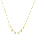 Meira T 14k White Gold & 18k Yellow Gold Diamond Bezel Drop Necklace, 18