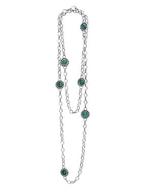 Lagos Sterling Silver Maya Malachite Doublet Necklace, 36