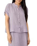 Eileen Fisher Gingham Organic Linen Shirt