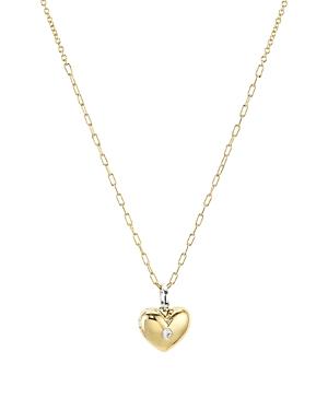 Nadri Small Two-tone Heart Locket Pendant Necklace, 16