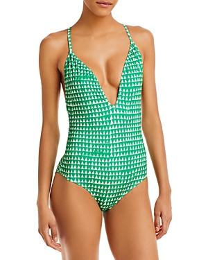 Aqua X Studio 189 Triangle Print Plunge One Piece Swimsuit - 100% Exclusive