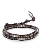 Chan Luu Cultured Freshwater Pearl Leather Wrap Bracelet