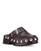 Ganni Women's Retro Studded Leather Clogs