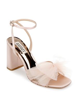 Badgley Mischka Women's Tess Tulle Bow Block Heel Sandals