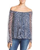 The Jetset Diaries Moroccan Print Off-the-shoulder Blouse