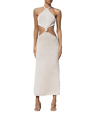 Cult Gaia Cameron Halter Knit Cutout Maxi Dress