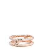 David Yurman Continuance Knot Ring With Diamonds In 18k Rose Gold