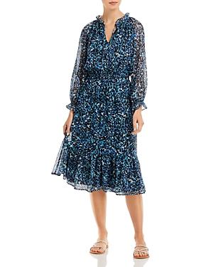Aqua Abstract Print Elastic Waist Dress - 100% Exclusive