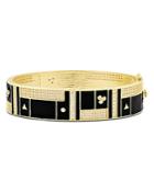 Freida Rothman Harmony Wide Bangle Bracelet In 14k Gold-plated Sterling Silver