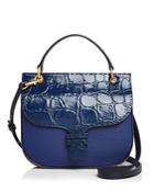 Tory Burch Mcgraw Embossed Leather & Suede Satchel