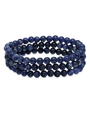 Aqua Triple Row Sodalite Beaded Stretch Bracelet - 100% Exclusive