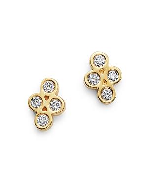 Zoe Chicco 14k Yellow Gold Tiny Quad Diamond Stud Earrings