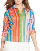 Lauren Ralph Lauren Plus Variegated Stripe Shirt