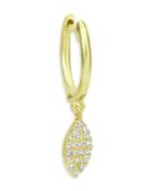 Meira T 14k Yellow Gold Diamond Marquis Drop Hoop Earring