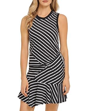 Dkny Mixed Stripe Ruched Mini Dress