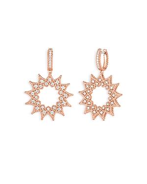 Roberto Coin 18k Rose Gold Roman Barocco Diamond Medium Drop Earrings