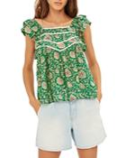 Ba & Sh Peio Printed Ruffled Top