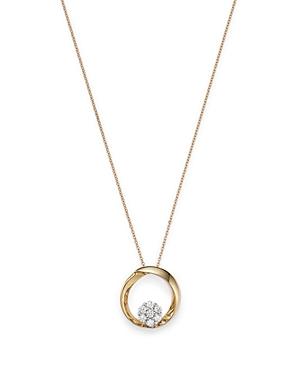 Bloomingdale's Diamond Circle Pendant Necklace In 14k Yellow Gold, 0.13 Ct. T.w. - 100% Exclusive