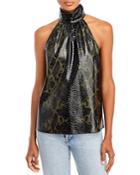 Ramy Brook Pam Snake Embossed Top
