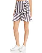 The Fifth Label Sequence Striped Mini Wrap Skirt