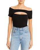 Aqua Off Shoulder Cut Out Bodysuit - 100% Exclusive