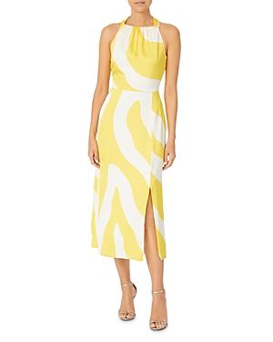 Milly Mia Zebra Print Halter Midi Dress