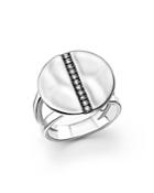 Ippolita Sterling Silver Senso Split Band Disc Ring With Diamonds