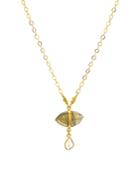 Chan Luu Champagne Diamond Slice Pendant Necklace In 18k Gold-plated Sterling Silver, 16