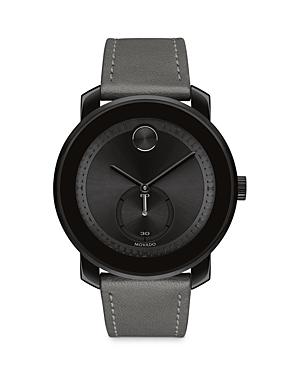Movado Sport Leather Strap Watch, 44.5mm