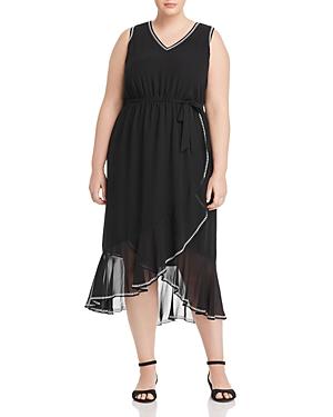 Vince Camuto Plus Embroidery-trimmed Midi Dress