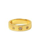 Argento Vivo Pave Star Band Ring In 14k Gold Plated Sterling Silver