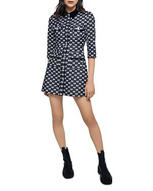 Maje Renatila Bow Jacquard Mini Dress