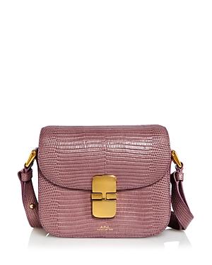 A.p.c. Grace Croc Embossed Leather Mini Crossbody