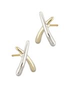 Bloomingdale's Small Crossover Stud Earrings In 14k White & Yellow Gold - 100% Exclusive