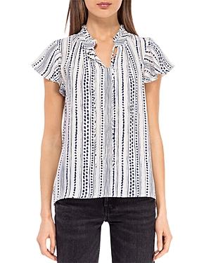 B Collection By Bobeau Printed Flutter Sleeve Top