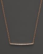 Diamond Mini Bar Necklace In 14k Rose Gold, .10 Ct. .t.w. - 100% Exclusive