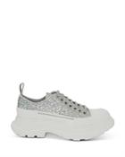 Alexander Mcqueen Women's Tread Slick Glitter Low Top Platform Sneakers