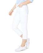 Nydj Released Hem Skinny Capri Jeans In Optic White