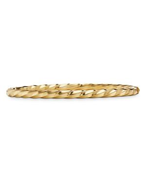David Yurman 18k Yellow Gold Cable Edge Bangle Bracelet
