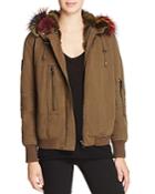 Jocelyn J. Military Patched Fur-lined Bomber Jacket - 100% Exclusive