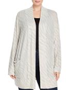 B Collection By Bobeau Curvy Jerry Zebra Open-front Cardigan