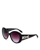 Moschino Scattered Logo Oval Sunglasses, 56mm