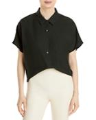 Eileen Fisher Silk Classic Collar Cropped Shirt