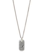 John Varvatos Collection Sterling Silver Black Diamond Dog Tag Pendant Necklace, 24